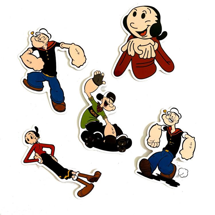 10 Sets=180PCS Cartoon Cute Popeye Graffiti Stickers Trolley Case Skateboard Electric Car Waterproof Stickers
