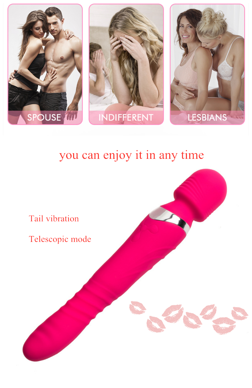 APHRODISIA Massager Magic Wand AV Heating Stretch Dildo G Spot Vibrator for Woman Powerful Adult Sex Toys Personal Clit Sex shop Y200616