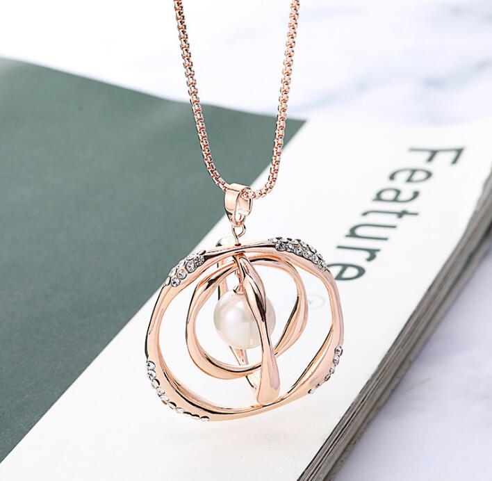 New simple ring necklace Korean men and women couples personality fashion trendy hip hop titanium steel pendant WY1460