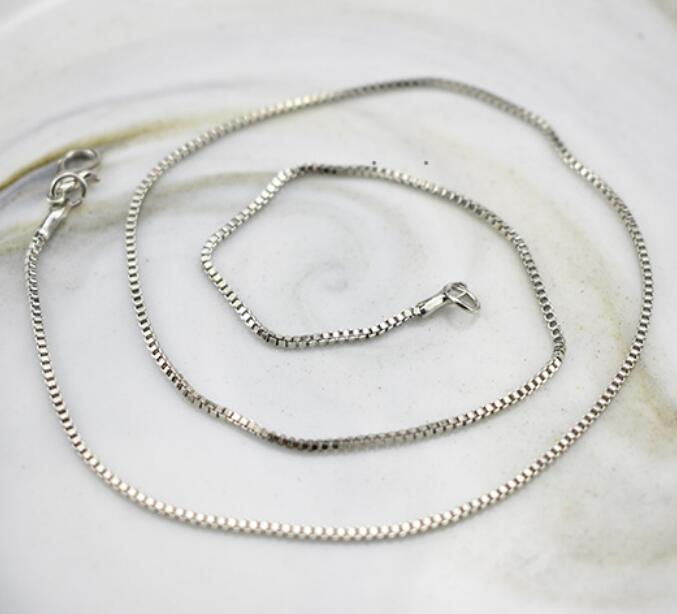 Venice Chain Men women Necklace silvery White K rose gold K gold 1.4MM Box Chain Necklace 16"/18"/20" for Pendants
