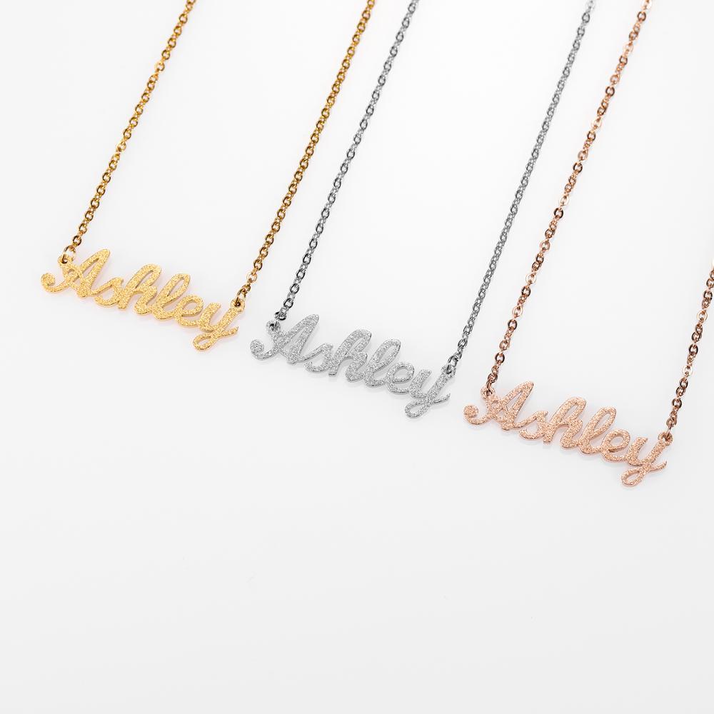 Personalized frosted and gilded Name Necklace & Pendants Hip hop Jewelry Choker Custom Initial Necklaces Fashion Women Gifts CX200725