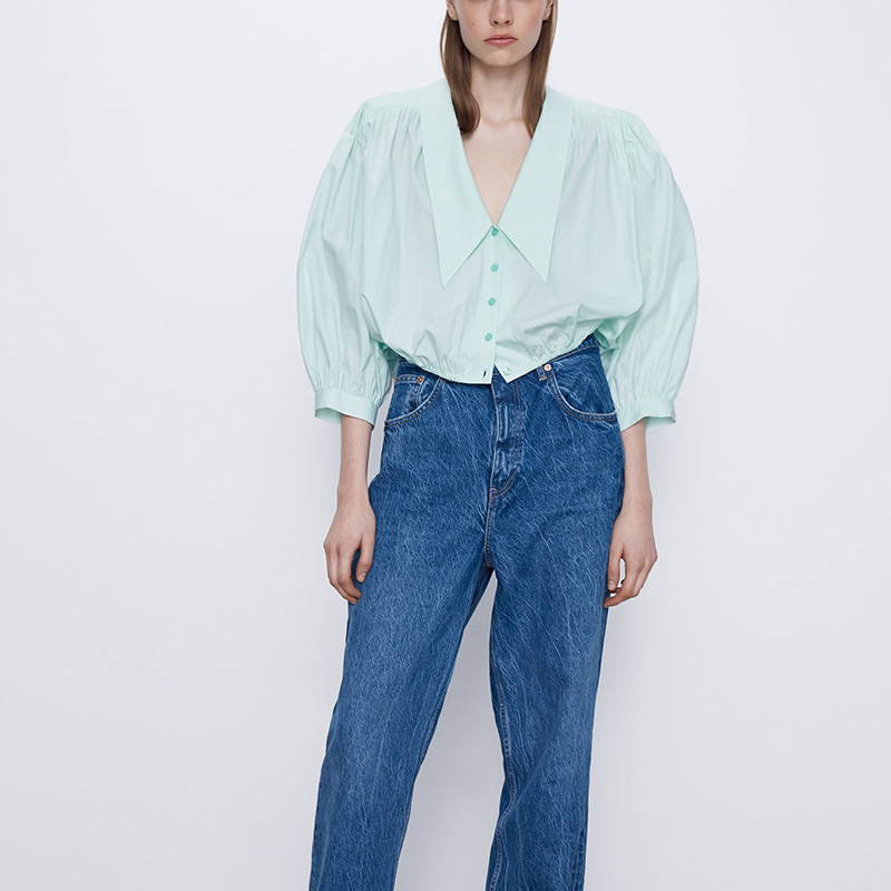 Fashion New Pleated Blouse Women Lantern Sleeve Loose Plus Size Solid Color Office Ladies Shirts Casual Spring Summer Tops, Green
Fashion New Pleated Blouse Women Lantern Sleeve Loose Plus Size Solid Color Office Ladies Shirts Casual Spring Summer Tops, Green