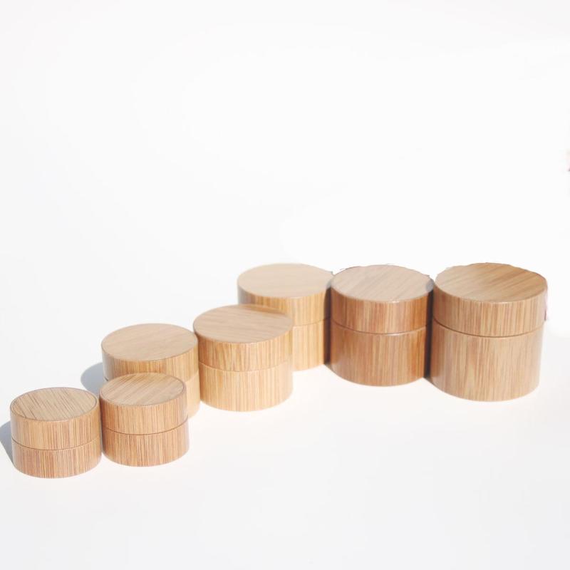Storage Bottles & Jars 10pcs Natural Bamboo Cosmetic Jar Sample Containers Environmental Packing Material 3g 5g 10g 15g 20g 30g 50g P240