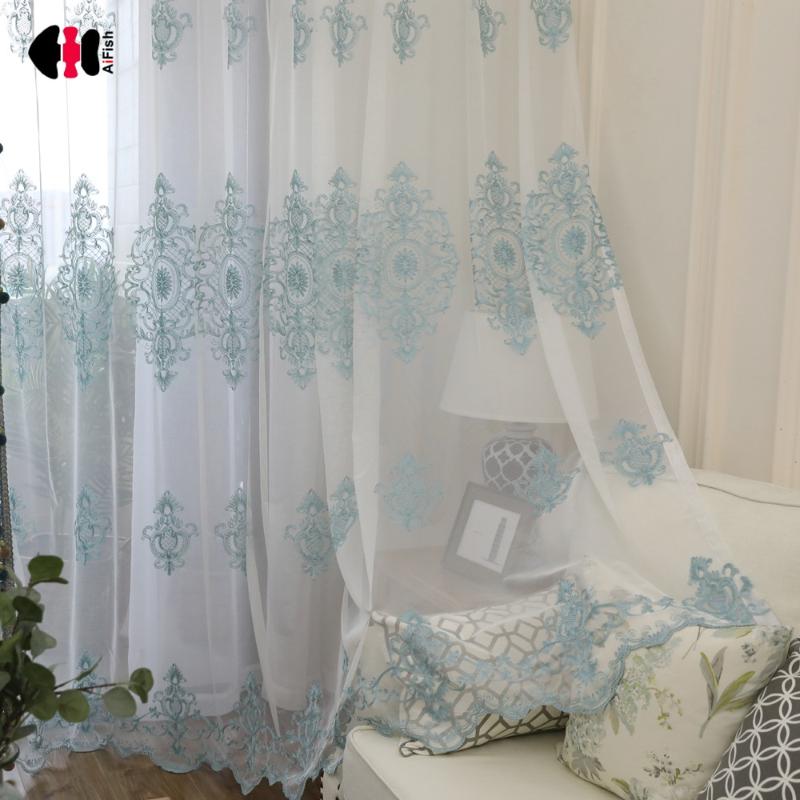 Blue Floral Mesh Fabric Embroidered Curtain Nets for Living Room Simple Rustic Window Treatment Gauze wp079C, Color 2 tulle
Blue Floral Mesh Fabric Embroidered Curtain Nets for Living Room Simple Rustic Window Treatment Gauze wp079C, Color 2 tulle