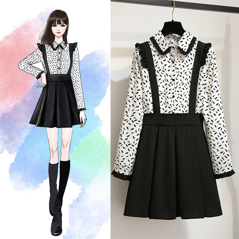 High quality Two piece suit Women Suspender Skirt Mini Retro Girl Ruffles Skater Pleated Short Skirt + sweet chiffon blouse Top, Black
High quality Two piece suit Women Suspender Skirt Mini Retro Girl Ruffles Skater Pleated Short Skirt + sweet chiffon blouse Top, Black