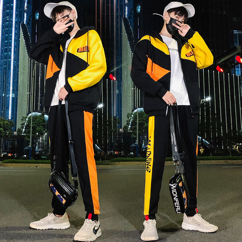Streetwear Patchwork Yellow Hooded Men Set Two-piece Tracksuit Loose Fit Long Sleeve Sports Jacket Men's Set Trendy 2020 Men, Red
Streetwear Patchwork Yellow Hooded Men Set Two-piece Tracksuit Loose Fit Long Sleeve Sports Jacket Men's Set Trendy 2020 Men, Red