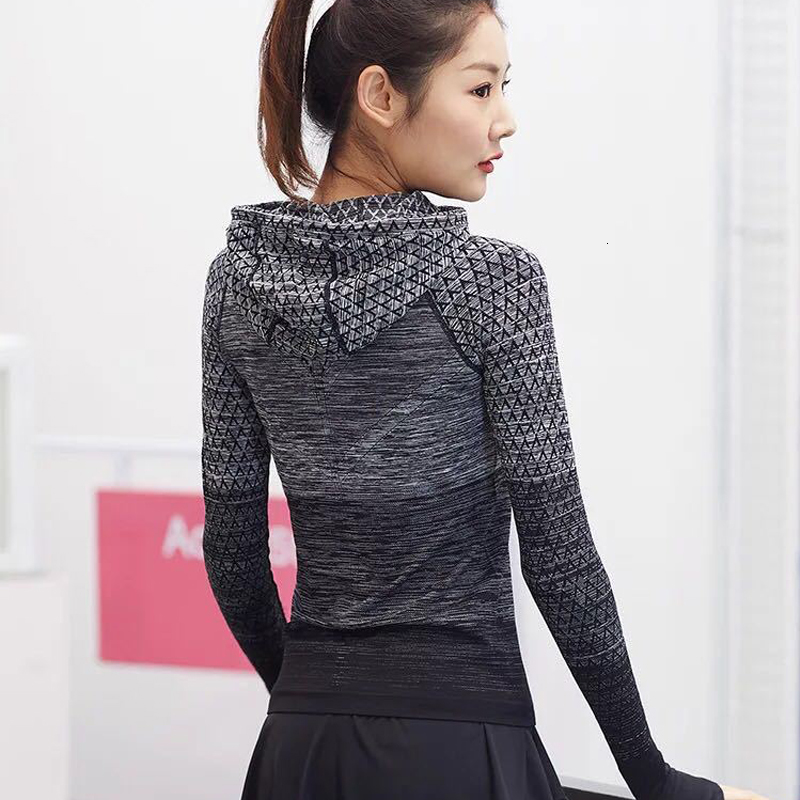 Women' sports shirt zipper hooded yoga shirt long-sleeved sportswear quick-drying sportswear women' running jacket, Darkgrey
Women' sports shirt zipper hooded yoga shirt long-sleeved sportswear quick-drying sportswear women' running jacket, Darkgrey