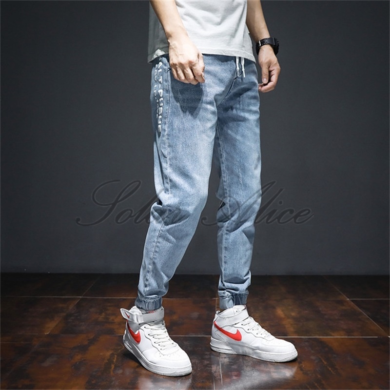 Free Shipping 2020 Men's Loose Thin Section Elastic Ankle Length Harlan Jeans Mid-Waist Tooling Bunch Plus Size Casual Pants, Light blue
Free Shipping 2020 Men's Loose Thin Section Elastic Ankle Length Harlan Jeans Mid-Waist Tooling Bunch Plus Size Casual Pants, Light blue