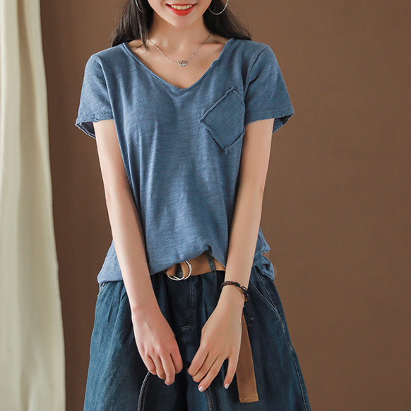 Summer T-shirt Women Loose Retro Casual Pullovers New Tops V-Neck Short Sleeve Brierf Cute Female 2020 T-shirt Mori girl Tops, Black
Summer T-shirt Women Loose Retro Casual Pullovers New Tops V-Neck Short Sleeve Brierf Cute Female 2020 T-shirt Mori girl Tops, Black