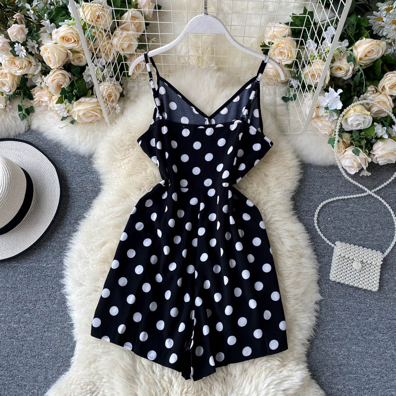 Causal Fashion Korean Dot Women Playsuits Sleeveless V-neck Slim High Waist Rompers 2020 Summer Beach Style Bodysuits Regular, Black
Causal Fashion Korean Dot Women Playsuits Sleeveless V-neck Slim High Waist Rompers 2020 Summer Beach Style Bodysuits Regular, Black