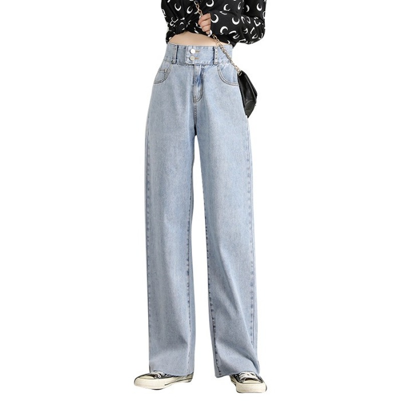 Double-breasted Trousers High Waist Jeans Cotton Spring Korean Style Fashion Large Size Drape Wide Leg Pants Loose Mopping Denim, Dark blue
Double-breasted Trousers High Waist Jeans Cotton Spring Korean Style Fashion Large Size Drape Wide Leg Pants Loose Mopping Denim, Dark blue