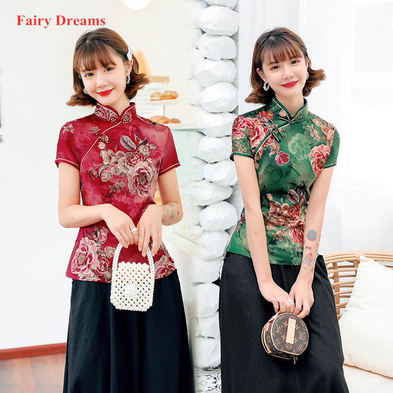 Cheongsam For Women Print Top And Black Skirt Set Chinese Traditional Qipao Short Sleeve Exotic Apparel Plus Size Clothing 5XL
Cheongsam For Women Print Top And Black Skirt Set Chinese Traditional Qipao Short Sleeve Exotic Apparel Plus Size Clothing 5XL