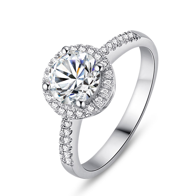 US Size 4-10 Stunning Luxury Jewelry Real 100% 925 Sterling Silver 8MM Round Cut White Topaz CZ Diamond Gemstones Women Wedding Band Ring