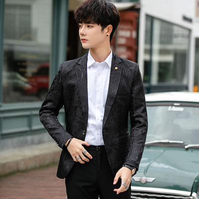Korean version of the slim suit singer performance small suit men bright color hairdresser nightclub jacket, Black
Korean version of the slim suit singer performance small suit men bright color hairdresser nightclub jacket, Black