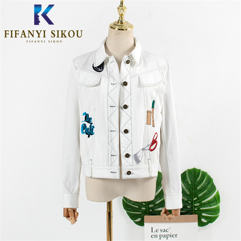 White Denim Jacket Women Short Coat Fashion Embroidery Pocket Lapel Jeans Jacket Female Casual High quality Jeans Coat 2020 New
White Denim Jacket Women Short Coat Fashion Embroidery Pocket Lapel Jeans Jacket Female Casual High quality Jeans Coat 2020 New