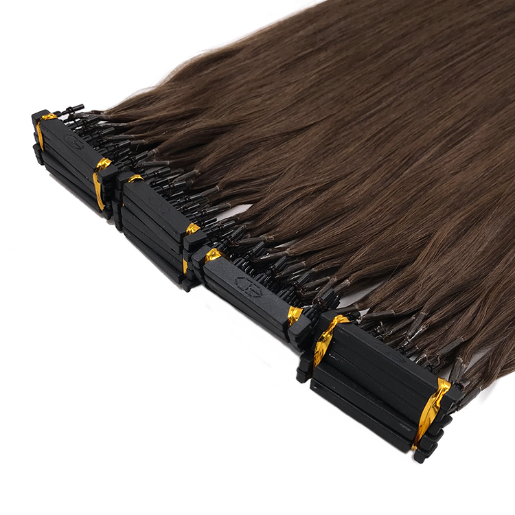 100% Real Human 6D Hair Chotolate Brown Color Slik Straight 6D Hair Extensions 100G 10Strands /Row