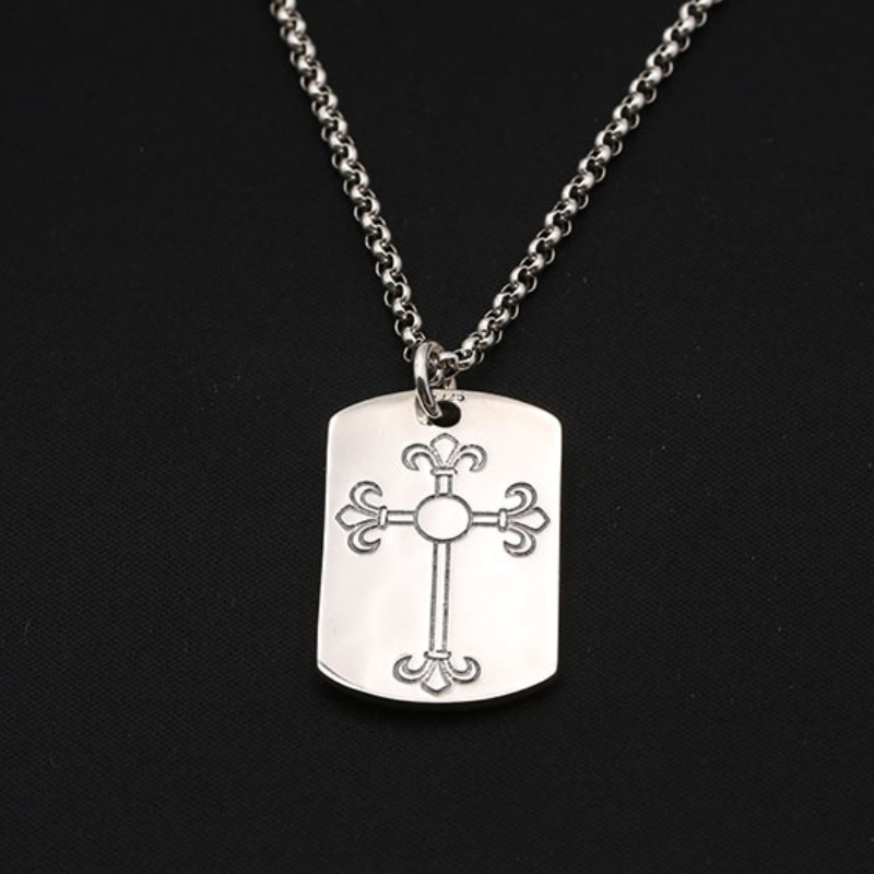 Punk style 925 sterling silver handmade designer jewelry American European antique silver cross pendants with red stone for men women
