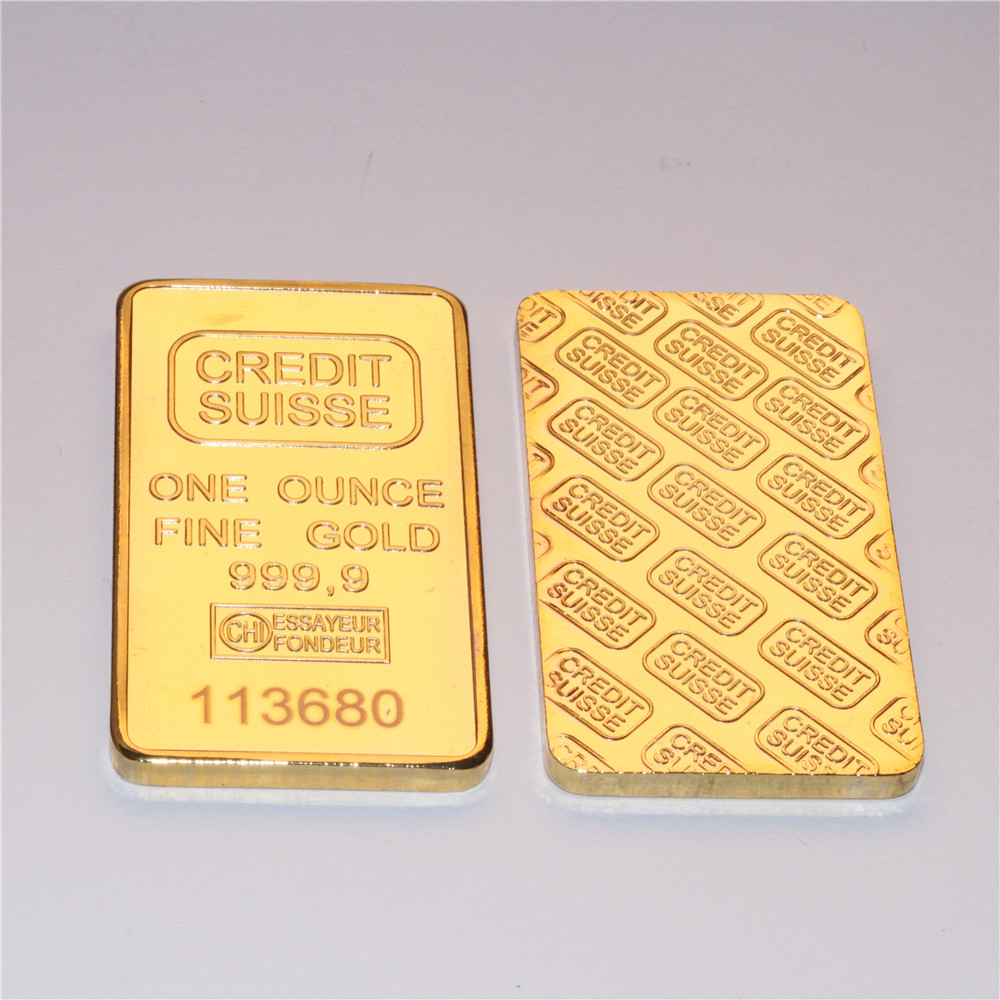1 Oz Switzerland Bullion Bar CREDIT SUISSE Modern Art Crafts Commemorative Coins Collections Ornaments 24K Gold-Plated Decorations
1 Oz Switzerland Bullion Bar CREDIT SUISSE Modern Art Crafts Commemorative Coins Collections Ornaments 24K Gold-Plated Decorations