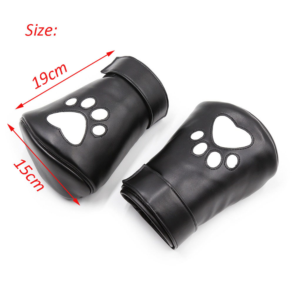 Puppy Play Dog Gloves Dog Paw Padded Fist Mitts Dog Role Play BDSM Bondage Restraint Leather Gloves Fetish Sex Toys For Couples Y200616