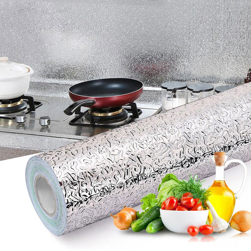 Waterproof Oil Proof Aluminum Foil Sticker Self Adhesive Wallpaper Kitchen Stove Wall Stickers For Bathrooms Closets Tables, 40cmx200cm
Waterproof Oil Proof Aluminum Foil Sticker Self Adhesive Wallpaper Kitchen Stove Wall Stickers For Bathrooms Closets Tables, 40cmx200cm