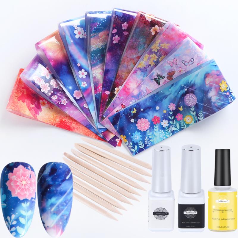 10pcs Nails Foil Set Starry Flower Sliders for Star Transfer Sticker Holographic Blossom Nail Art Decoration Manicure LEXK123-1
10pcs Nails Foil Set Starry Flower Sliders for Star Transfer Sticker Holographic Blossom Nail Art Decoration Manicure LEXK123-1
