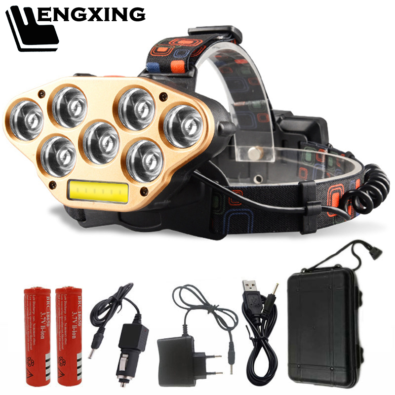 7*XPE & 1*COB LED Headlamp Glare Charging Headlights Night Fishing Lights Usb Bulbs Q5 Head Torch Lamp Litwod DC Port
7*XPE & 1*COB LED Headlamp Glare Charging Headlights Night Fishing Lights Usb Bulbs Q5 Head Torch Lamp Litwod DC Port
