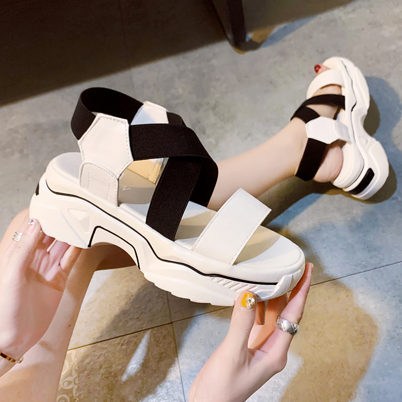 JXANG New 2020 Summer Women's Sandals High Heels Casual Sandals For Women Beach Sandal Wedge Platform White mujer Sandalias Y200620