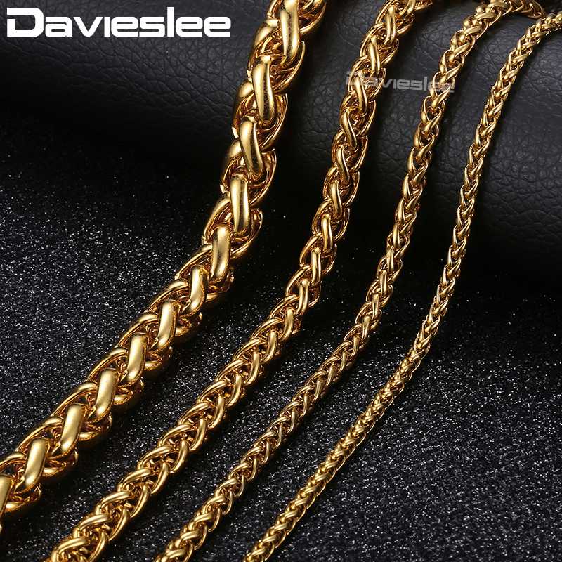 Davieslee Mens Necklace Chain Braided Wheat Gold Black Silver Color Stainless Steel Jewelry 3/5/6/9.5mm LKN448
Davieslee Mens Necklace Chain Braided Wheat Gold Black Silver Color Stainless Steel Jewelry 3/5/6/9.5mm LKN448