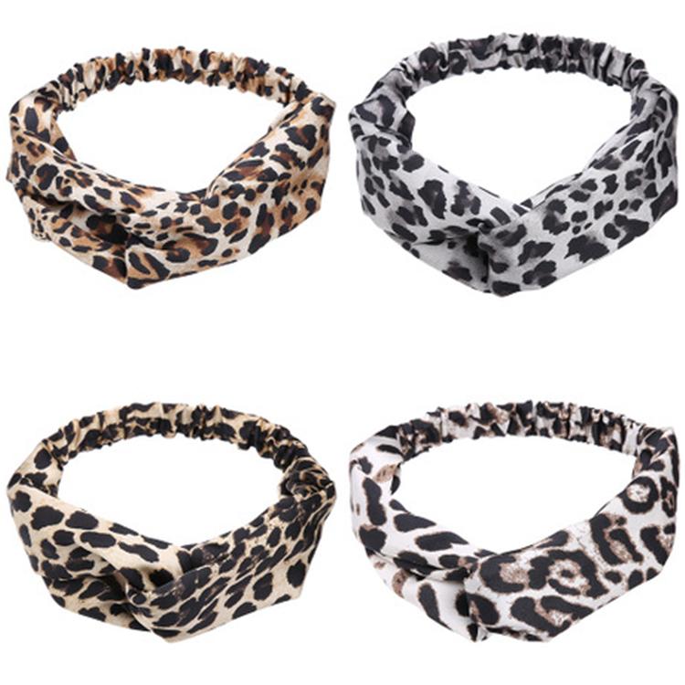 Girl Leopard Headband Yoga Crossed Hair Band Women Twist Accessory Face Headwrap Cloth Fashion Head Band