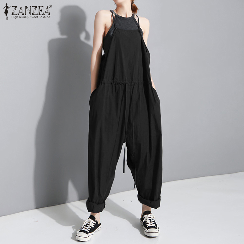 ZANZEA Women Summer Jumpsuits Drawstring Harem Rompers Casual Straps Overalls Female Solid Long Playsuits Loose Suspenders -5XL, Black
ZANZEA Women Summer Jumpsuits Drawstring Harem Rompers Casual Straps Overalls Female Solid Long Playsuits Loose Suspenders -5XL, Black