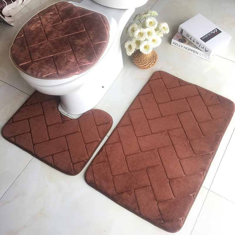 3D Embossed Bathroom Bath Mat Set Toilet Carpet Set Flannel Non-Slip Rug Toilet Lid Cover Shower Room Rug Floor Mats WY72110, Pink
3D Embossed Bathroom Bath Mat Set Toilet Carpet Set Flannel Non-Slip Rug Toilet Lid Cover Shower Room Rug Floor Mats WY72110, Pink