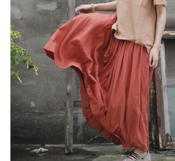 Women Summer Solid Color Elastic Waist Skirts Female 2020 Plus Size Pleated Cotton Linen skirt Ladies Skirt, Orange
Women Summer Solid Color Elastic Waist Skirts Female 2020 Plus Size Pleated Cotton Linen skirt Ladies Skirt, Orange