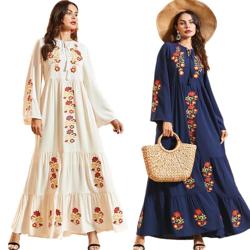 Boho Ethnic Abaya Women Long Sleeve Maxi Dress Embroidery Kaftan Jilbab Islamic Casual Loose Robes Vintage Prayer Clothing New
Boho Ethnic Abaya Women Long Sleeve Maxi Dress Embroidery Kaftan Jilbab Islamic Casual Loose Robes Vintage Prayer Clothing New