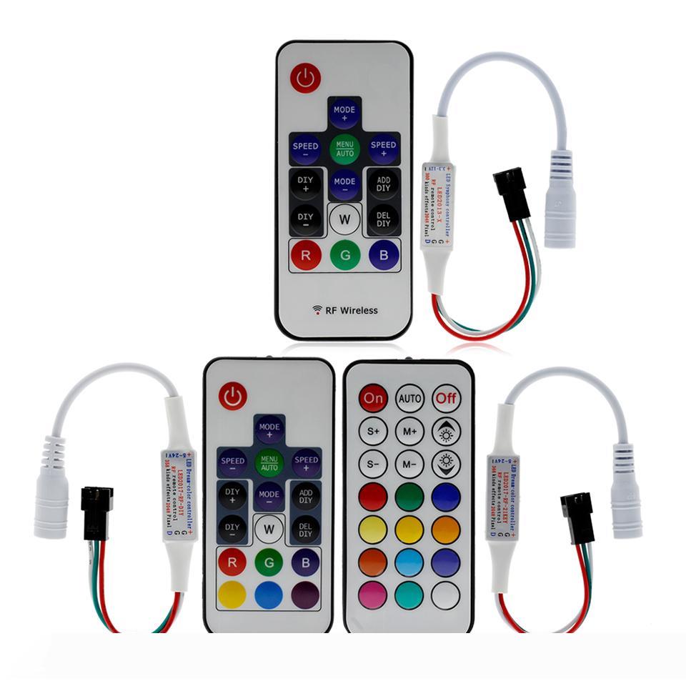 Dream-Color Controller 14 17 21 Keys DIY RF Remote Control DC5V-24V 358 Kinds of Changes Effects For WS2812B WS2811 Strip
Dream-Color Controller 14 17 21 Keys DIY RF Remote Control DC5V-24V 358 Kinds of Changes Effects For WS2812B WS2811 Strip