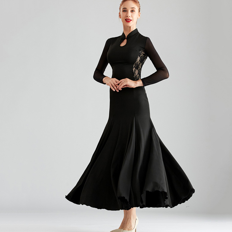 Retro modern dance practice dress women new ballroom dance dress black long waltz dancing
Retro modern dance practice dress women new ballroom dance dress black long waltz dancing