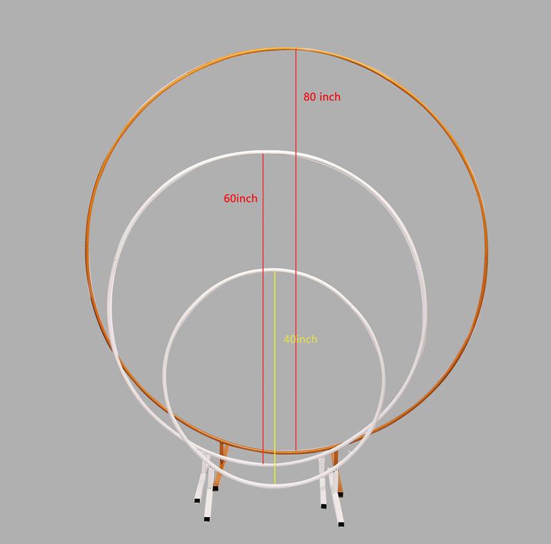 white Golden Circular Arch with Stands Metal Hoop for Flowery Arrangement Birthday Party Wedding Background Room Decor Home Celebrations