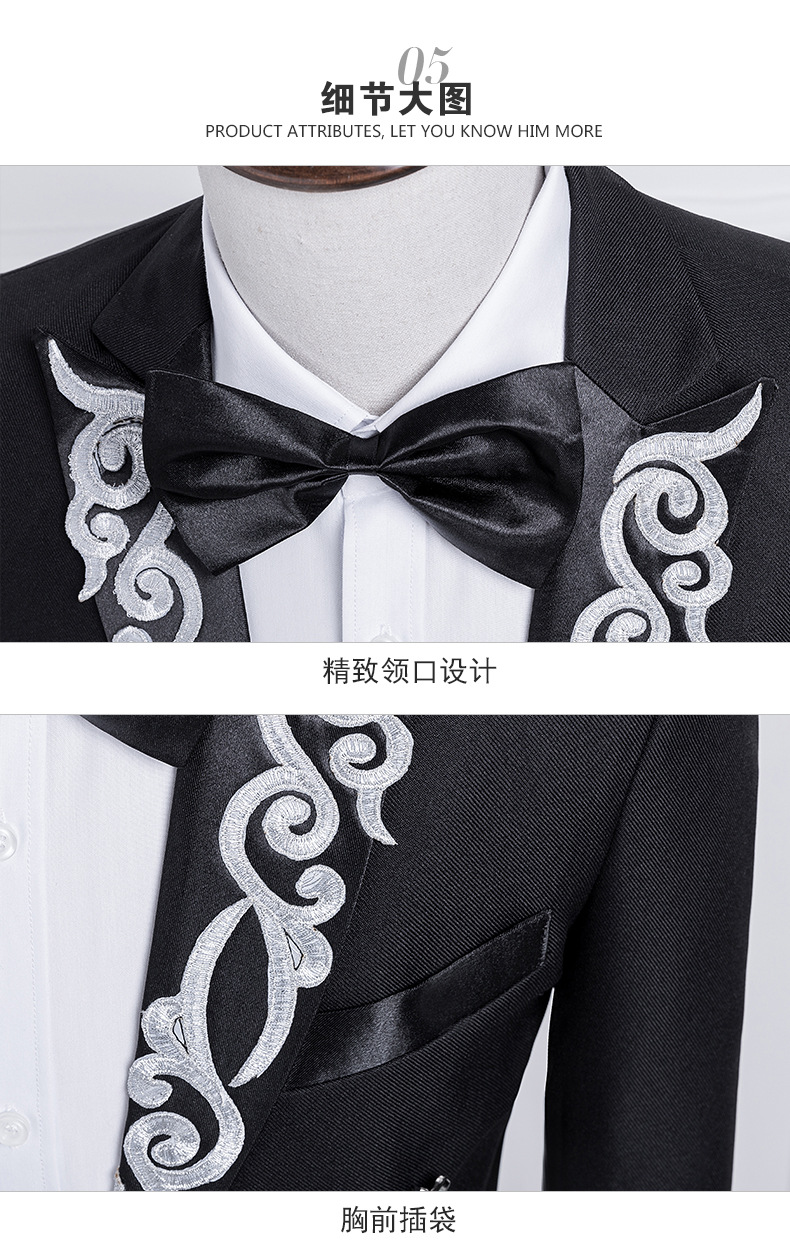 2020 Handsome Mens Designer Suits Appliqued Tailcoat Long Coat 2-Pieces Gentleman Double Breasted Groom Custom Made Best Man Business Suits