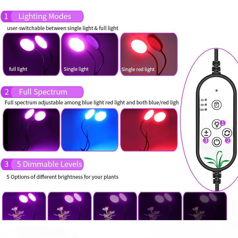 Clip plant growth lamp double-headed plant growth lamp waterproof timing dimming plant lamp 45W30W
Clip plant growth lamp double-headed plant growth lamp waterproof timing dimming plant lamp 45W30W