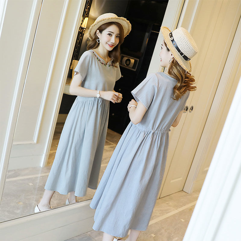 9021# Maternity Clothes Summer Cotton Short Sleeve Loose Stylish A Line Dress for Pregnant Women Pregnancy Clothes, Blue
9021# Maternity Clothes Summer Cotton Short Sleeve Loose Stylish A Line Dress for Pregnant Women Pregnancy Clothes, Blue
