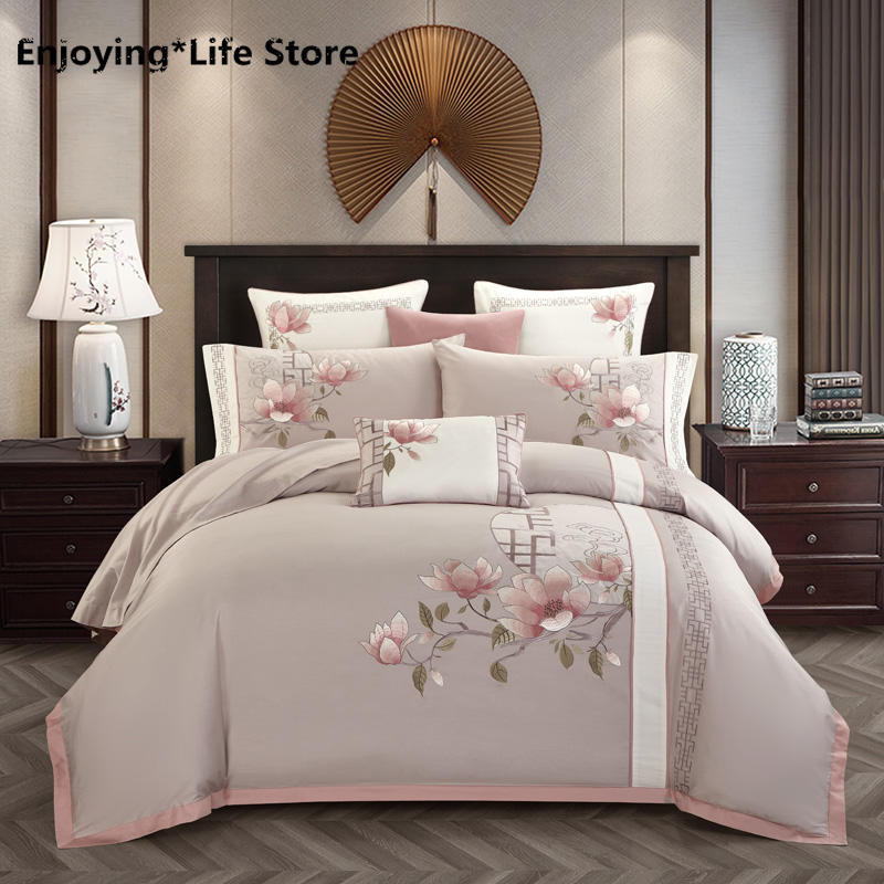 Luxury Egyptian Cotton Classical Bedding Set Queen King Size Chic Embroidery Bed Set Bed Sheet Pillowcase Parrure De Lit, Bedding set 1
Luxury Egyptian Cotton Classical Bedding Set Queen King Size Chic Embroidery Bed Set Bed Sheet Pillowcase Parrure De Lit, Bedding set 1