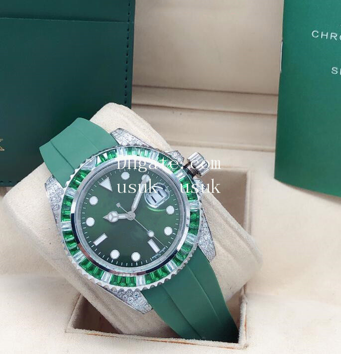 2 Style Mechanical movement White Gold Full Diamond 40mm Rubber Bracelet 116759 3ATM Waterproof Automatic Fashion Men's Watches Wristwatches, Make waterproof
2 Style Mechanical movement White Gold Full Diamond 40mm Rubber Bracelet 116759 3ATM Waterproof Automatic Fashion Men's Watches Wristwatches, Make waterproof