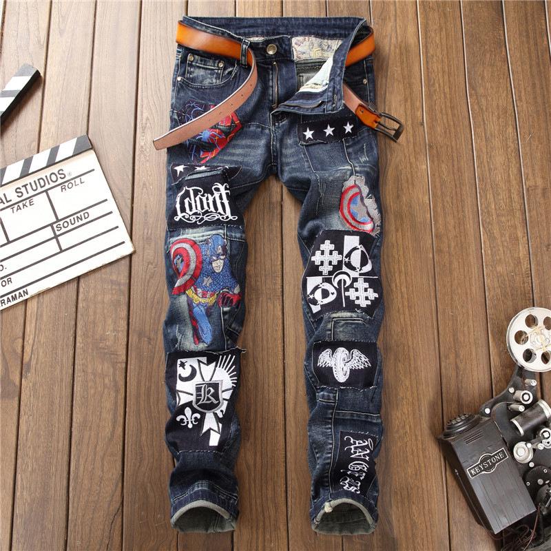 Men's Fashion Simple Slim Korean version of the elastic feet pants men's jeans, Dark blue
Men's Fashion Simple Slim Korean version of the elastic feet pants men's jeans, Dark blue