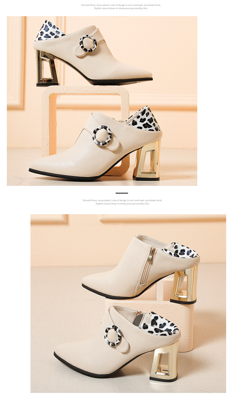 2020 Newest 7.5CM Shoes Women Fashion OL Business Formal Lady Shoes Pointed Toe Leather Shoes Thick Heel High Heel In Stock Free Shipping