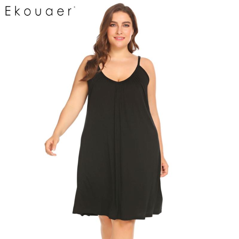 Ekouaer Plus Size Nightgown Women -5XL Sleepwear Dress Casual Solid V-Neck Sleeveless Nightdress Summer Sleeping Lounge Dress, Black
Ekouaer Plus Size Nightgown Women -5XL Sleepwear Dress Casual Solid V-Neck Sleeveless Nightdress Summer Sleeping Lounge Dress, Black