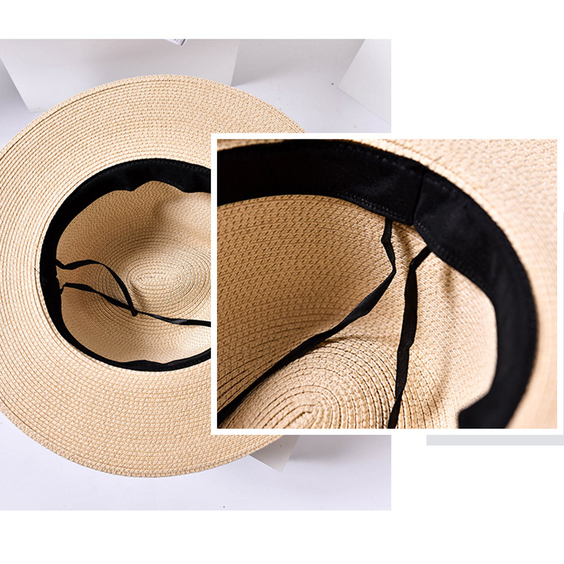 Ymsaid Summer casual sun hats for women fashion letter M jazz straw for man beach sun straw Panama hat Wholesale and retail Y200716