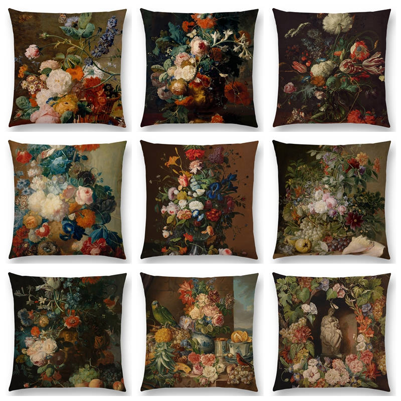 Classical Flowers and Plants Still Life Floriculture Vase Leaf Fruits Oil Painting Art Colorful Cushion Cover Pillow Case, A040613
Classical Flowers and Plants Still Life Floriculture Vase Leaf Fruits Oil Painting Art Colorful Cushion Cover Pillow Case, A040613