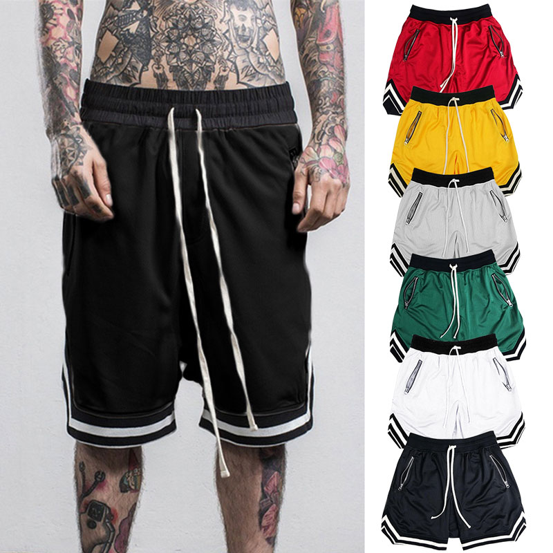 Basketball five-point shorts black red yellow green gray white anti-pilling breathable quick-drying loose fitness basketball fiv