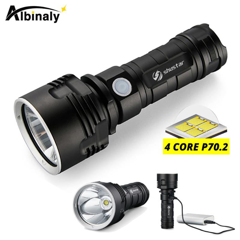 Ultra Bright LED With 4 CoreP70.2 Lamp bead 3 Lighting modes waterproof camping huting light Powered by 26650 battery
Ultra Bright LED With 4 CoreP70.2 Lamp bead 3 Lighting modes waterproof camping huting light Powered by 26650 battery