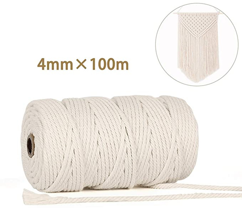 Macrame Cord 4mm x 100 m Beige Cotton Twisted Braided Cord Rope Diy Handmade Home Textile Accessories Craft Macrame String, 4m(100m)
Macrame Cord 4mm x 100 m Beige Cotton Twisted Braided Cord Rope Diy Handmade Home Textile Accessories Craft Macrame String, 4m(100m)