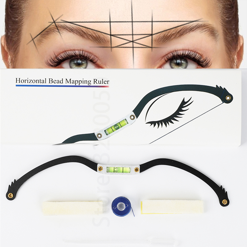 

Microblading Eyebrow ruler mapping Kit Permanent Makeup Eyebrow arrow line ruler with Mapping String for brow microshading maker